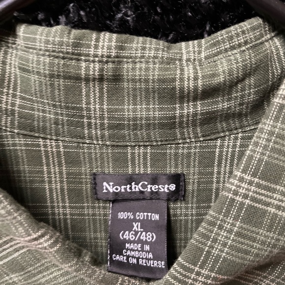 Mens NorthCrest 100% cotton Xl 46-48 Long Sleeved Button up Dress Shirt - Picture 4 of 5